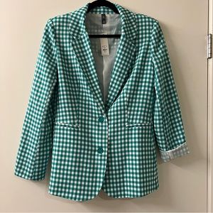 Francesca’s Green Gingham Blazer